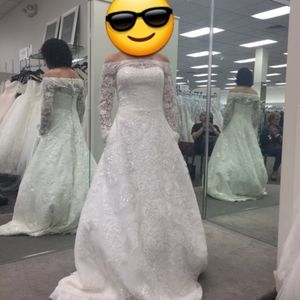 Wedding dress, petticoat, shadow box